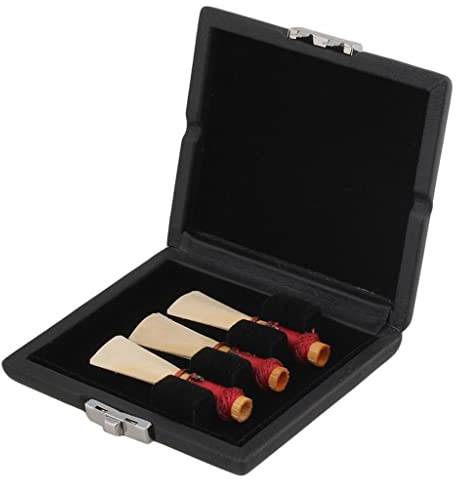 Etui für Oboen, Fagott, PU-Leder, für 3 Blätter, Schwarz