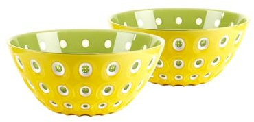 Guzzini - Set 2 ciotoline cm. 12 'Le Murrine' (Zafferano-Bianco-Verde Ninfea)