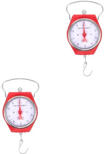 SUPVOX 2 Pz Chiamata di pesca kitchen scale luggage scale disegnare la bilancia dinamometro comporre bilancia da pesca squama di pesce bilancia per valigia da viaggio Metallo rosso