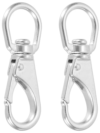 sourcing map Swivel Eye Bolt Snap Hooks M5, Heavy Duty Universal Ended Flag Clips 220Lbs Load for Flag Pole Pet Leash Leather Craft(Silver, Pack of 2)