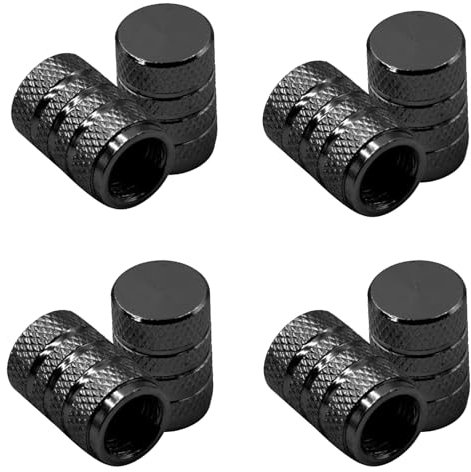 8 Pcs Tyre Valve Caps, Dust Caps for Car Tyres, Black Stem Dust Caps, Car Tire Valve Stem Caps, Aluminum Tire Valve Cap Valve Covers Replacement for Cars, Bike and Bicycle, Trucks, Motorcycles