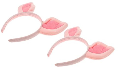 CALLARON 2 Stück Schweineohren Haarreifen aus Stoff Weich Komfortabel Party Stirnband Damen Cosplay Kostümaccessoire