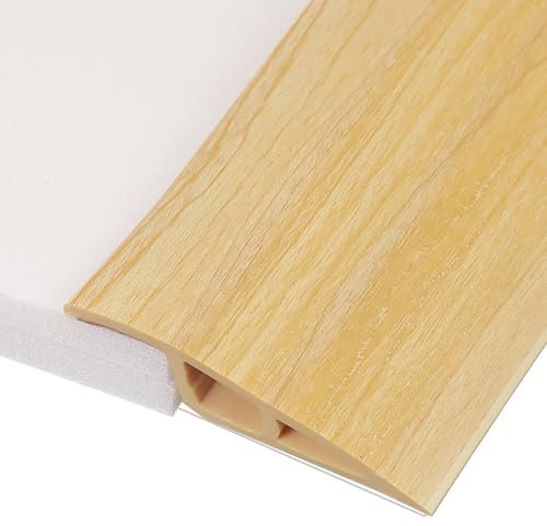 sourcing map Floor Transition Strip 3.3ft Self-Adhesive Flooring Edge Trim Strip for Uneven Floors Gaps from 1/4 to 3/8, Pale Brown