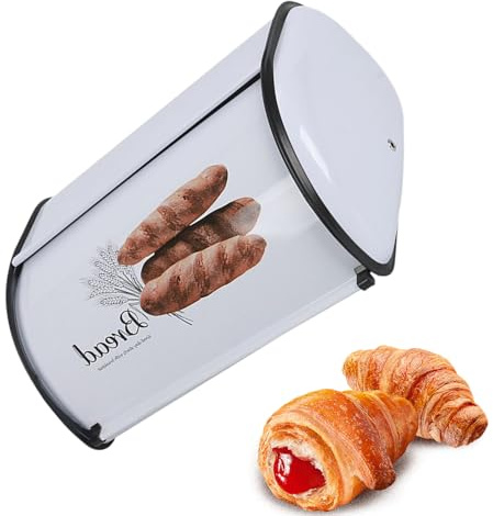 Generisch Bread Box, Vintage Toast Storage Bin for Counter - Multifunctional Household Dessert Fresh , Roll Top Lid Food Container for Restaurant Kitchen in Restaurants
