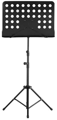 Zusammenklappbarer Notenständer mit Stativ, Notenständer aus Aluminiumlegierung, faltbarer Notenständer for Gitarre, Violine, Klavier, Notenständer Für Musiker(Black)