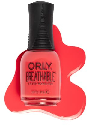 ORLY Vibrant Coral Crème Nail Polish | Breathable Nail Varnish | Infused with Argan Oil, Pro-Vitamin B5 & Vitamin C | No Base or Top Coat Needed | Easy to Apply & Vegan (Aphromite)