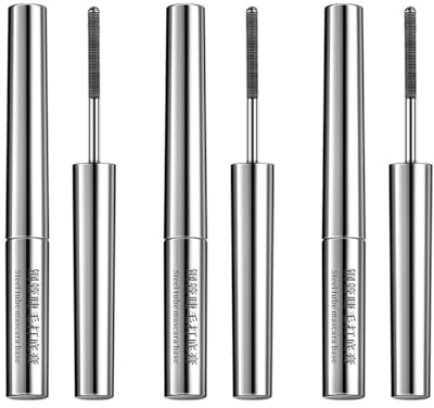 Facelove IronEye Mascara, Natürliche, verlängernde und pflegende Mascara, 3D Curling Wimperntusche, Borstenlose Metallwimpernbürste, Wasserdicht & langanhaltend (Schwarz(3PCS))