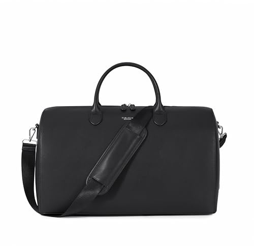 Voyage Genuine Leather Weekender Duffel Bag (Black) - Carlheim