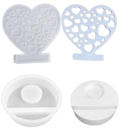 Base in gesso a forma di cuore stampo decorativo in silicone ornamento pratico strumento per gioielli facile da demolire in silicone