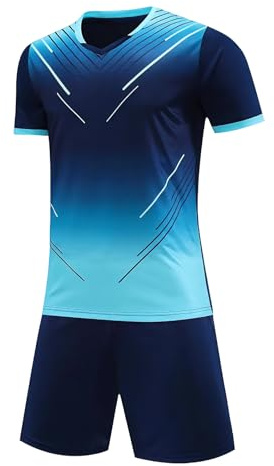 Hoseay Fußball Trikot Set Jungen Atmungsaktiv Fußballtrikot 7-13 Jahre | Schnelltrocknend, Trainingsanzug, T-Shirt und Shorts, 2-Teilig, Kinder Sportbekleidung, mit Kordelzug, Basketball, Sport