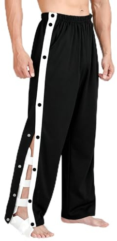 BSBUY Pantalon de Survêtement Pantalon de Rééducation pour Homme et Femme, Pantalon de Sport Postopératoire - Patte de Boutonnage Latérale, Pantalon de Jogging