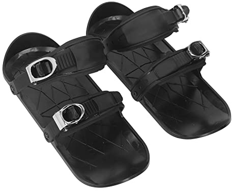 RASTKY Mini Patins de Ski – Chaussures d'hiver Courtes et Fines – Bottes de Ski de Fixation, Parfaites pour Débutants et Amusants – Parcs à Neige et Sports d'hiver Portables et Légers – Noir