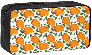 Hnnkloy Frucht- und Blattmuster der Mango,Großes Federmäppchen, tragbare Stiftetasche, Schreibwarentasche für Schule und Büro