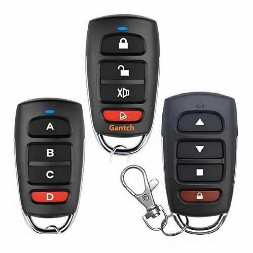 Universal Duplicator Remote Garage Door Remote, 433.92 Mhz Remote for Gate, Remote Control Key Fob Keychain, Replacement Garage Door Electric Gate Red-D (3Kit-Red-D)