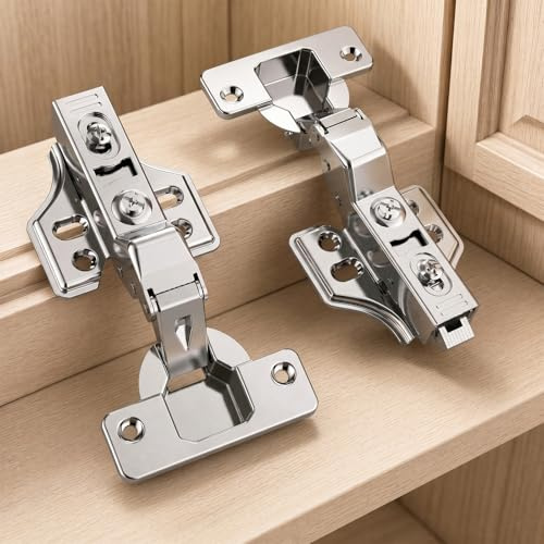 Furniware 30 stycken innerstoppsgångjärn för skåpdörrar, 48 mm garderob softclose, krukband 35 mm krukgångjärn, 105 graders köksskåp, skåpgångjärn, möbelgångjärn dämpare