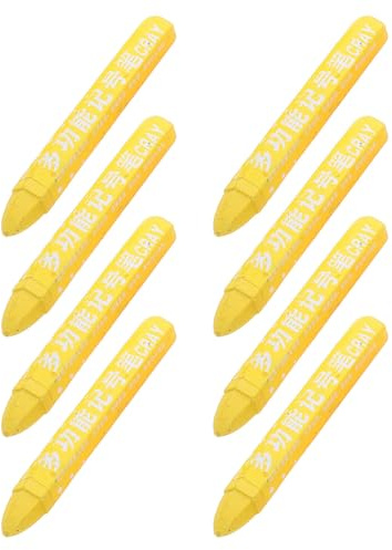 EXAOMBLE 8pcs Yellow Tire Marking Crayon with Wax Material Water-resistant Grease Resistant Tire Marker for Precise Application and Smooth Writing and Warehouses