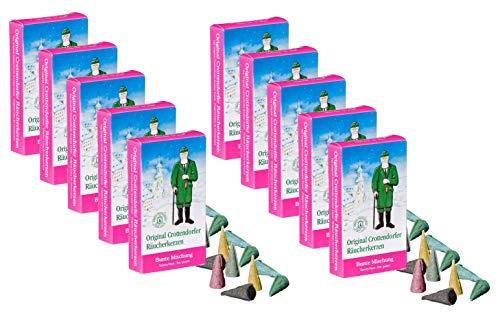Crottendorfer Räucherkerzen Weihnachtsdüfte (10er Set Bunte Mischung)