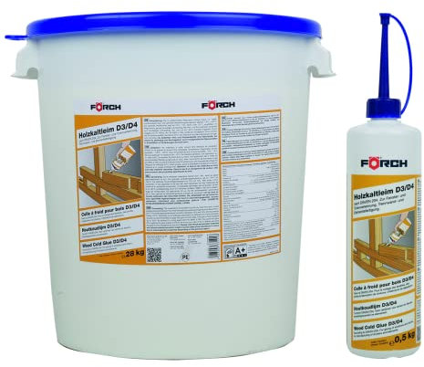 Förch Holzkaltleim D3/D4 500g Holzleim nach DIN/EN 204 zur Fenster- und Türenverleimung, Trennwand- und Elementfertigung