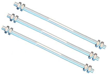 FKAnhängerteile 3 Stück Gewindestange M10 Rechts - Links Gewinde 500 mm + 4 Muttern