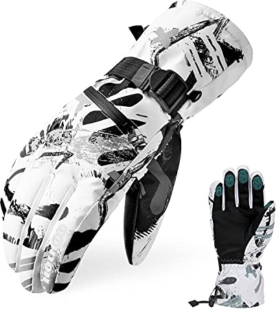 Skidhandskar, vattentäta snöhandskar -86 ° C vinterhandskar för kallt väder pekskärm snowboardhandskar varma för män kvinnor