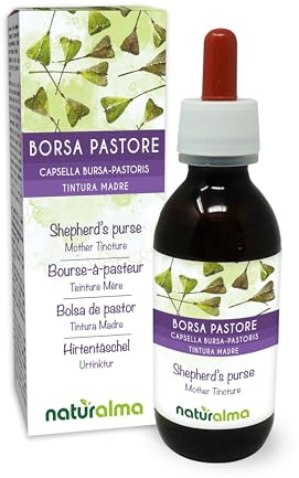 Bourse-à-pasteur (Capsella bursa-pastoris) herbe Teinture Mère sans alcool Naturalma - Extrait liquide gouttes 120 ml - Complément alimentaire - Végétalien ou végan
