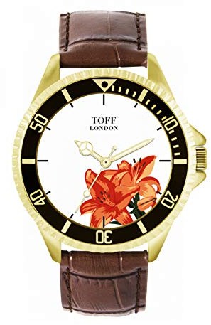 Toff London Montre Fleur de Lys Orange