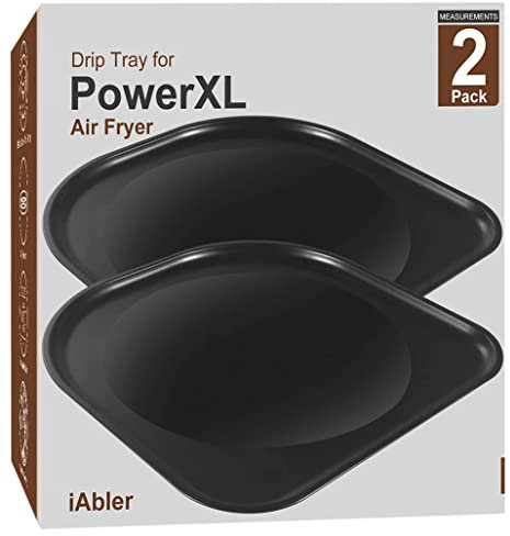 iAbler Luftfritteusen-Abtropfschale für PowerXL, 2 Stück Luftfritteusen-Ersatz-Tropfen für PowerXL 10 QtVortex Air Fryer Pro, Pro Plus, 8Qt Power AirFryer Pro, Antihaftbeschichtung