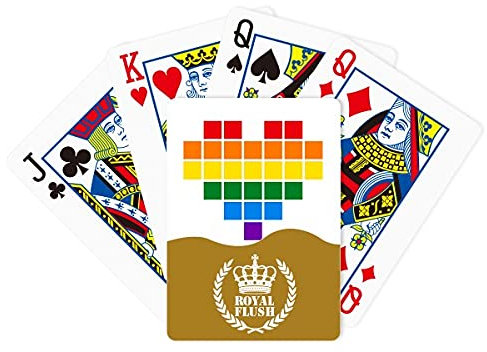 Rainbow Small Box Heart LGBT Royal Flush Poker Spielkartenspiel