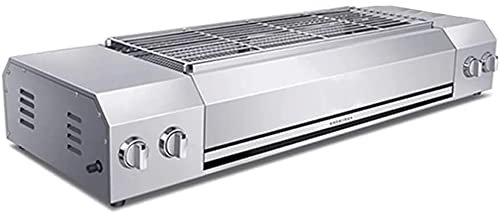 MNSRRN Gas rauchloser Grill, kommerzielle Spieße, Dual-Drehfächer-Schalter Zündbrenner, geeignet für Grill, Camping, Picknick