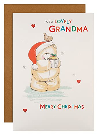 Hallmark Weihnachtskarte für Oma – Cute Forever Friends Cupcake-Design