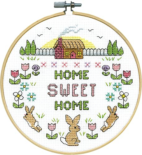 Design Works Crafts Sweet Home - Kit punto croce con cerchio