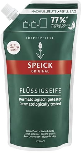 Speick Original Flüssigseife Nachfüllbeutel 600 ml – milde Handseife, Nachfüllpack für weniger Plastik - 3er Pack