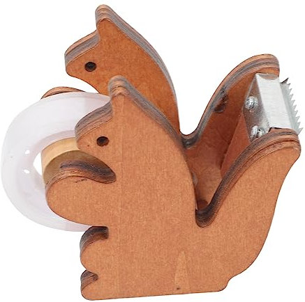 Ciieeo Eichhörnchen Klebebandspender Aus Holz Tragbarer Klebebandabroller Rutschfest Für Schreibtisch Und Bastelarbeiten Kawaii Design Für Geschenke Und Bürobedarf