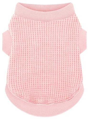 Cozy and Functional Dog Shirts for Small Puppies: Stretchable Pink Attire with Easy-On Design, Ideal for Chihuahuas and Yorkies - Enhance Comfort and Playfulness on Chill Days Large