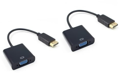 HEMOTON 2stücke High Performance Displayport Zu Vga Adapter Langlebiger Video Converter Für Pc Und Monitor Keine Externe Stromversorgung Erforderlich Für Multi-Display-anwendungen