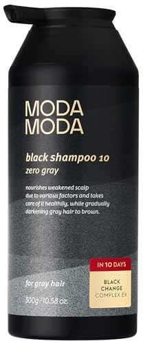MODA MODA Zero Gray Black Hair Shampoo (10.58 Oz) | Natural Darkening Color for Hair & Scalp | Age-Defying, Volumizing Formula that Reduces Hair Breakage