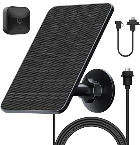 Solarpanel für Blink Kamera Outdoor 2K, 4(4th Gen), 3rd Gen, 4W Solarmodul | Compatibel mit Blink Outdoor Camera XT2/XT & SimpliSafe Kamera(Nicht enthalten) mit Gummistecker, IP65(1 Pack)