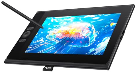 UGEE UE12 11.6 inch Drawing Tablet with Screen, Graphic Tablet with Full-Laminated Screen, 124% sRGB Color Gamut, Battery-Free Stylus & 8 Shortcut Keys, Drawing Pad Compatible with Windows/Mac/Android