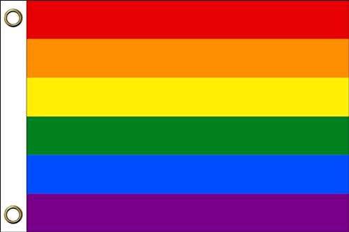 LGBT Drapeaux arc-en-ciel | 150 cm x 90 cm / 90 x 150 cm | Résistant aux intempéries et durable | Polyester avec deux œillets