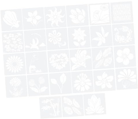 PHENOFICE 27 Blatt Blumen-hohlschablonen Wiederverwendbare Zeichenvorlage Zum Basteln Für Kinder Pet-Material DIY-vorlagen Zeichenvorlage Hohlmalvorlage
