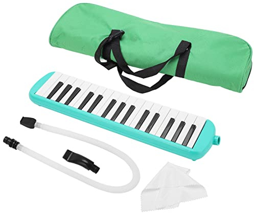 32 Tasten Professionelle Tonorgel-Mundklaviere Melodica Helle Tasten Anti-Rutsch-Punkte Tasche Inklusive Musikaufklärung für Kinder Leichtes ABS-Material (Grün)