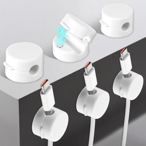 Sibba 6 Pcs Adhesive Cable Organizer Holder Clips Desk Cable Clips Management Smooth Adjustable Desk Cord Holder Phone Charger Holder Adhesive Wire Organizer Keeper for Home Office Car Wall Desktop