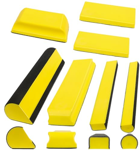 MOGRQAP 7 Pezzi Blocco di Levigatura Manuale Blocco | Set di Blocchi di Levigatura Manuale per la lucidatura del legno e la levigatura fine Blocco di levigatura manuale