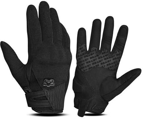BEAST RAGE Sommarmotorcykelhandskar -andningsbara pekskärm ridhandskar för män och kvinnor, lätta off-road-löparhandskar med fingerskydd, halkfritt grepp (svart, 2XL)