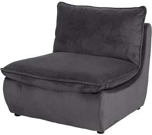 Hela Tische, Lounge-Sessel, Relaxsessel Rhodos, Bezug Breitcord Dunlkelgrau, aufgenähtes Dickes Sitzkissen, belastbar ca. 180kg, 74x87x77 cm
