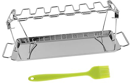 JOINPAYA Parrilla De Acero Inoxidable Plegable Práctica para Barbacoa Al Aire para Asar Pollo y Carne Exteriores