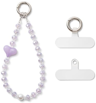 AOKSUNOVA Collana per cellulare con perle, cinturino da polso, universale, per cellulare