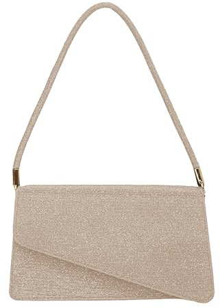 XFSRG Elegante Handtasche Damen Klein Stilvolle Clutch für Abendveranstaltungen und Partys Modische Damentasche für Jeden Anlass (Gold)