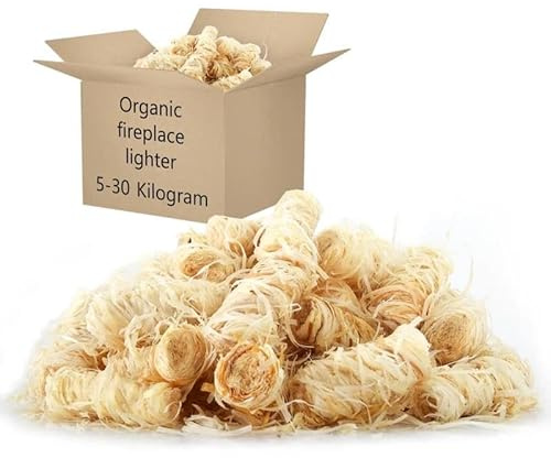 Allume-feu bio 5 kg - Allume-feu naturel en laine de bois et cire de paraffine - Idéal pour cheminée, barbecue et foyer - Respectueux de l'environnement et efficace