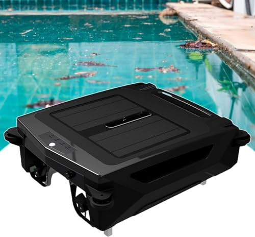 Skimmer solar robótico para piscina con batería de 2500 mAh, modos de carga dual, limpiador de piscinas de agua superior para hasta 80 m², filtración eficiente para la mayoría de tipos de piscinas